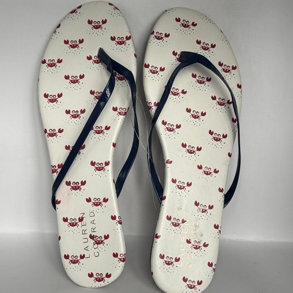 Lauren Conrad crab pattern flip flops - Picture 3 of 5